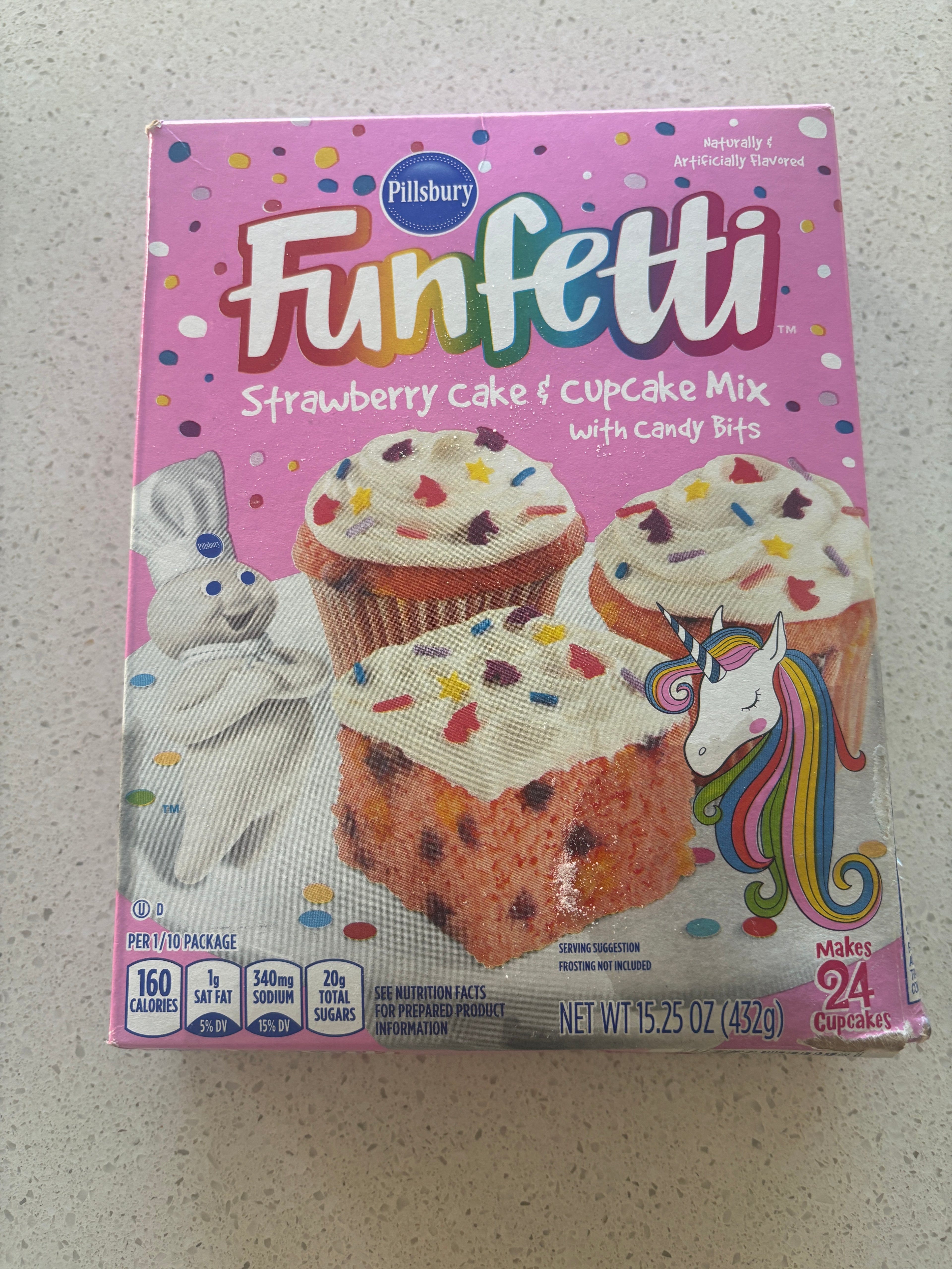 ** Damaged Packaging ** Funfetti Strawberry Cake & Cupcake Mix