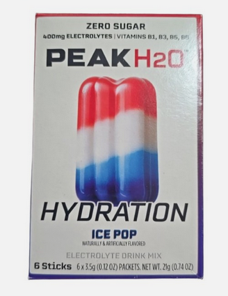 Peak H2O Hydration Ice Pop Drink Sachets 6ct