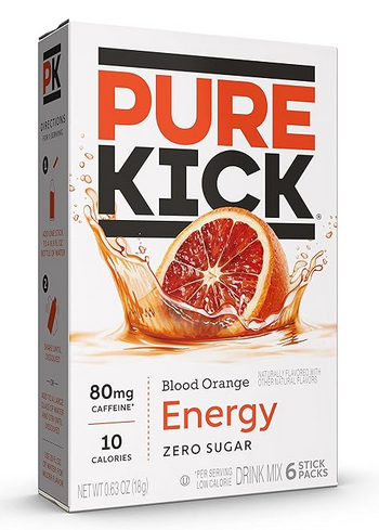 PURE KICK Energy Singles To Go Drink Mix Blood Orange 6ct