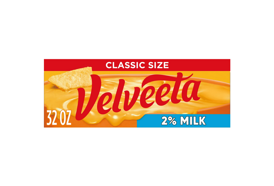 Velveeta 2% Milk Reduced Fat Melting Cheese Dip & Sauce with 25% Less Fat, 32 oz Block, Shelf-Stable