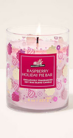 Raspberry Holiday Pie Bar Single Wick Candle
