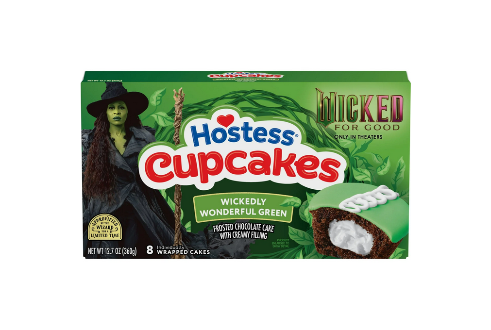 Hostess Wicked: For Good Cupcakes, Chocolate Snack Cakes with Wickedly Wonderful Green Frosting, 12.7 oz Box (8 Ct.)