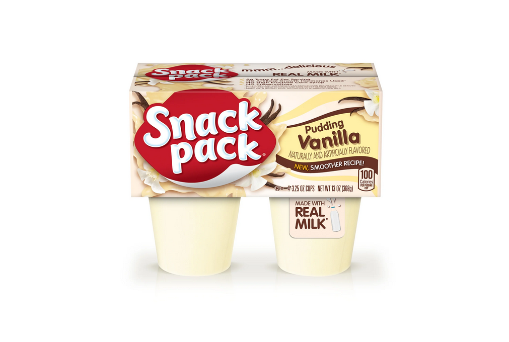 Snack Pack Vanilla Pudding, 3.25 oz Pudding Cups, 4 Count