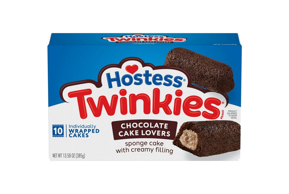 Hostess Twinkies Chocolate Lovers Snack Cakes, Chocolate Sponge Cake with Chocolate Flavored Filling, 13.58 oz Box (10 Count)