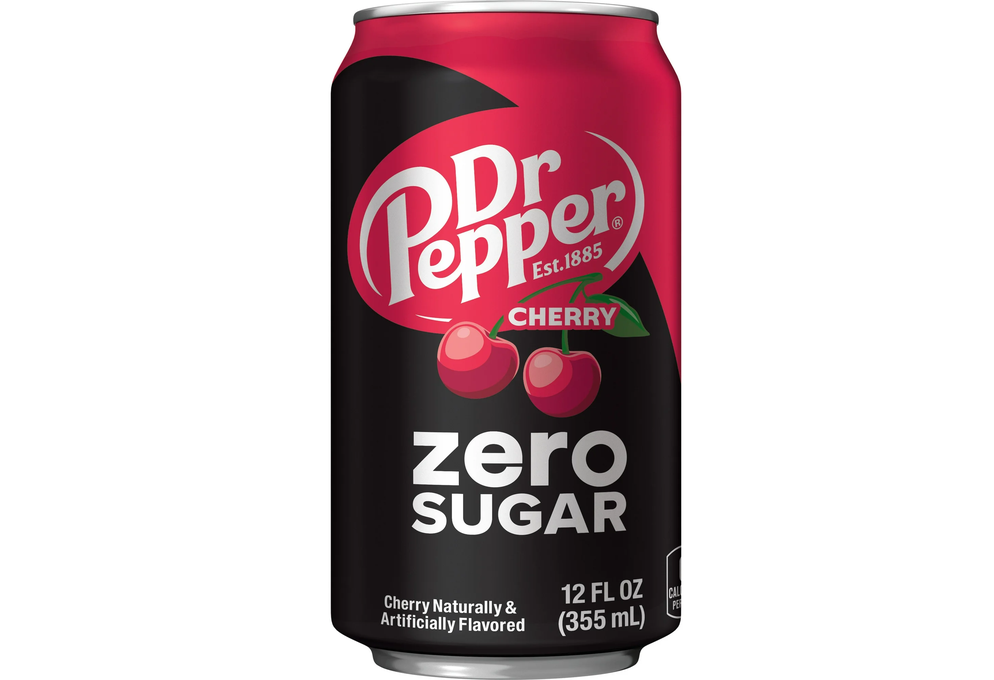 Dr Pepper Zero Sugar Cherry Soda Pop, 12 fl oz Can