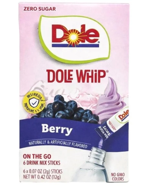 Dole Whip Berry On-The-Go Drink Mix – Zero Sugar Powder Sticks, 6 Count