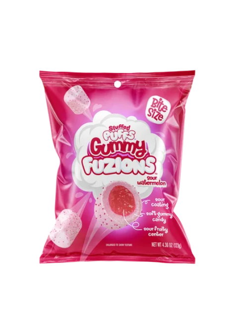 Stuffed Puffs Sour Watermelon Gummy Fuzions