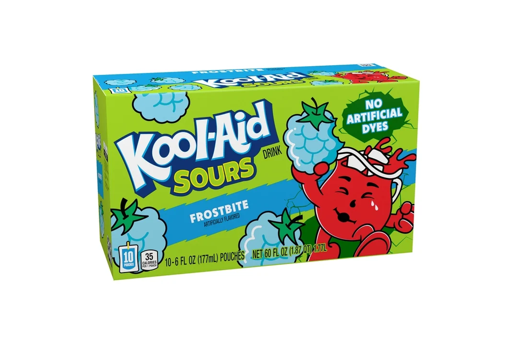 Kool-Aid Sours Frostbite Artificially Flavored Drink, 10 Count Box, 6 oz Pouches