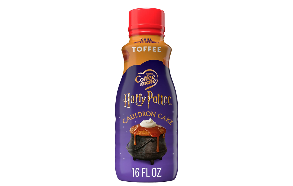 Coffee mate Harry Potter Cauldron Cake Toffee Flavored Shelf Stable Creamer, Non Dairy Liquid Coffee Creamer 16 fl oz