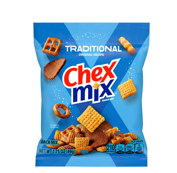 Chex Mix Snack Mix Single Serve Pouch Traditional 1.75 OZ