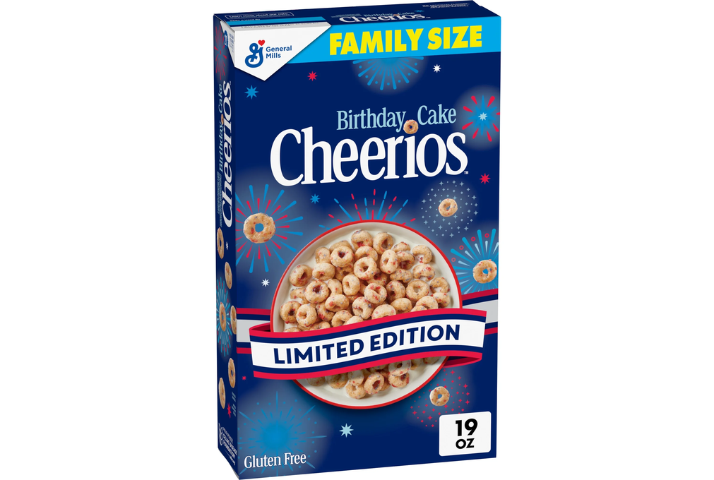 Birthday Cake Cheerios Breakfast Cereal, Gluten Free, Family Size, 19 oz
