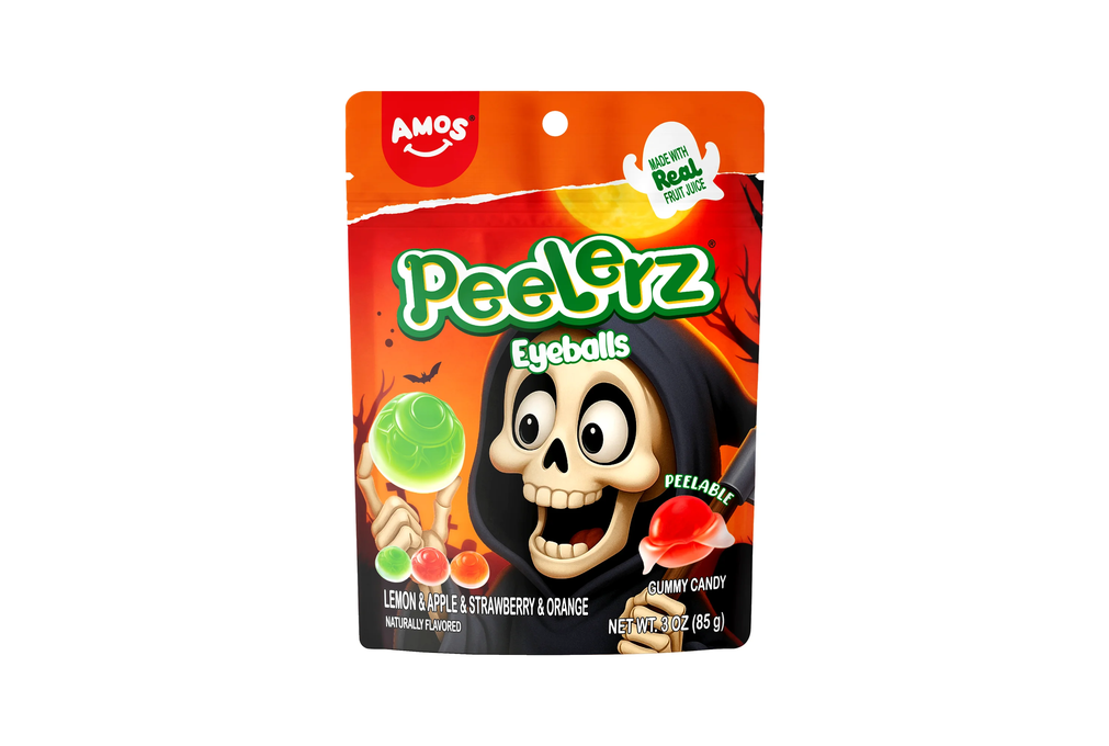 AMOS Peelerz Gummy Candy Eyeballs, Gluten-Free, Gelatin-Free, 3 oz (85 g)