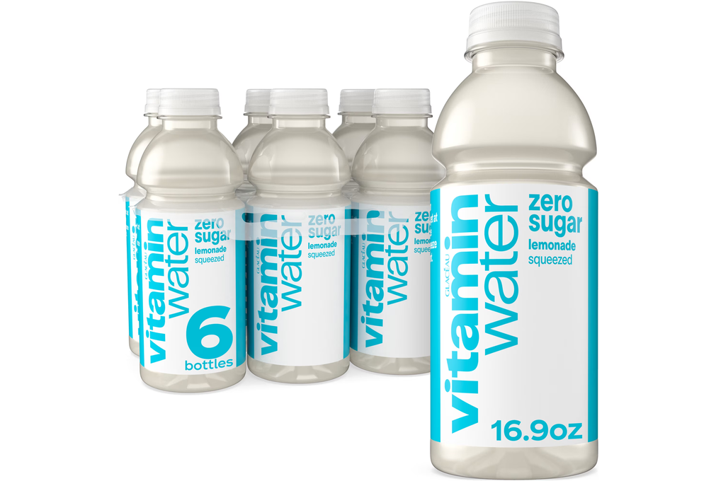 vitaminwater Zero Sugar Squeezed Lemonade Flavored Water Beverage Bottles, 16.9 fl oz, 6 Pack