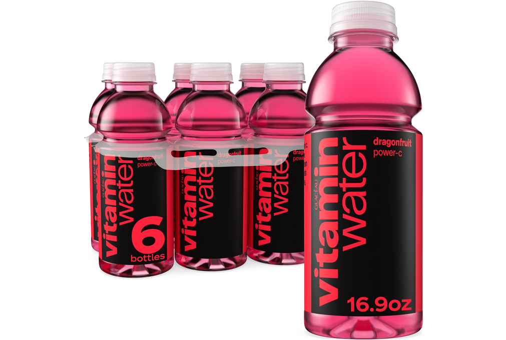 vitaminwater Power-C Dragonfruit Flavored Water Beverage Bottles, 16.9 fl oz, 6 Pack