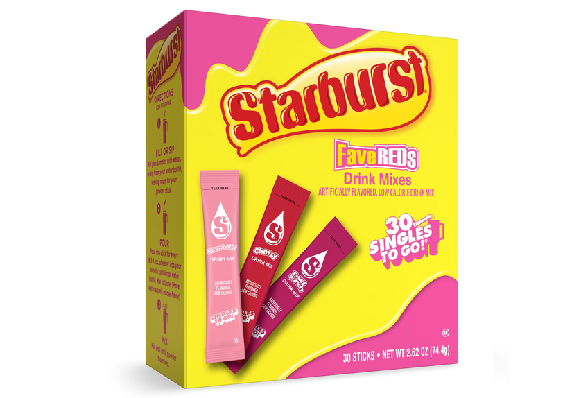 Starburst Fave Reds Singles to Go Powdered Drink Mix Variety Pack, 30 Count Packets