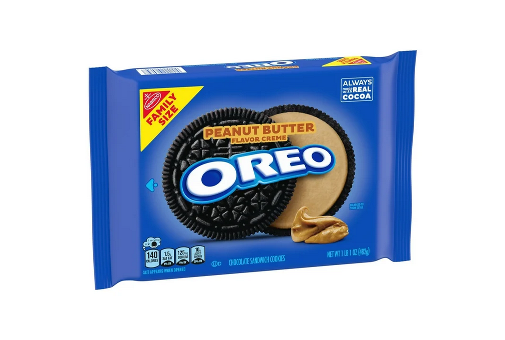 OREO Peanut Butter Creme Chocolate Sandwich Cookies, Family Size, 17 oz