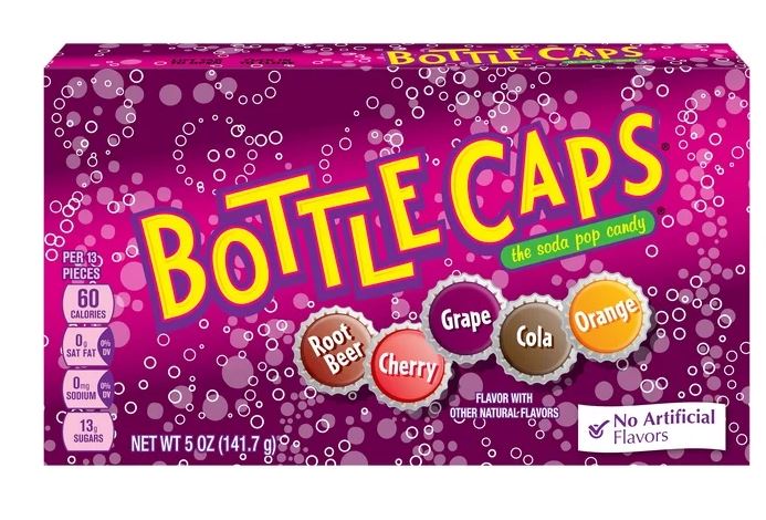 Bottle Caps, Soda Pop Flavored Candy, 5 oz Theater Box