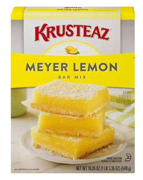 Krusteaz Meyer Lemon Bar Mix, Made with Real Lemons, 19.35 oz Box