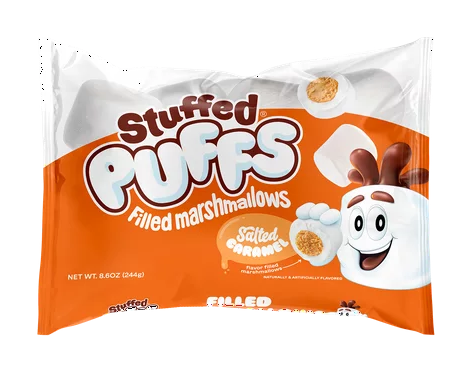 Stuffed Puffs Marshmallows Salted Caramel Filled Marshmallow 8.6oz Bag