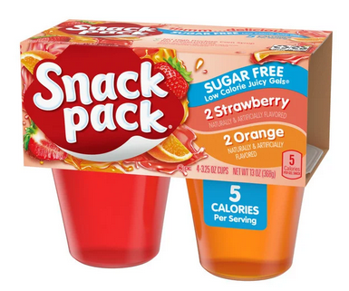 Snack Pack Sugar Free Strawberry &amp; Orange Flavored Juicy Gels