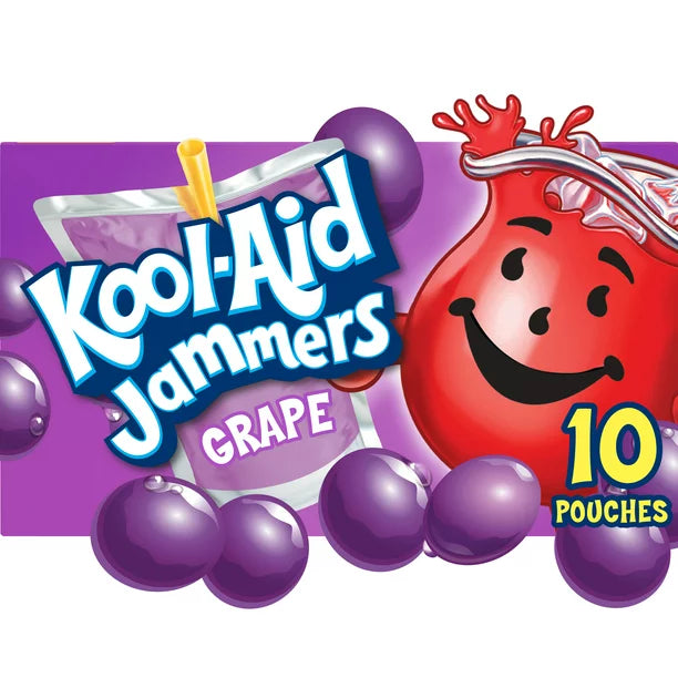 Kool Aid Jammers Grape Kids Drink 0% Juice Box Pouches 10ct Box