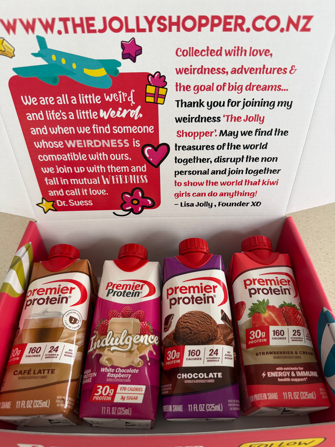 Jolly Shopper Premier Protein Shakes Box
