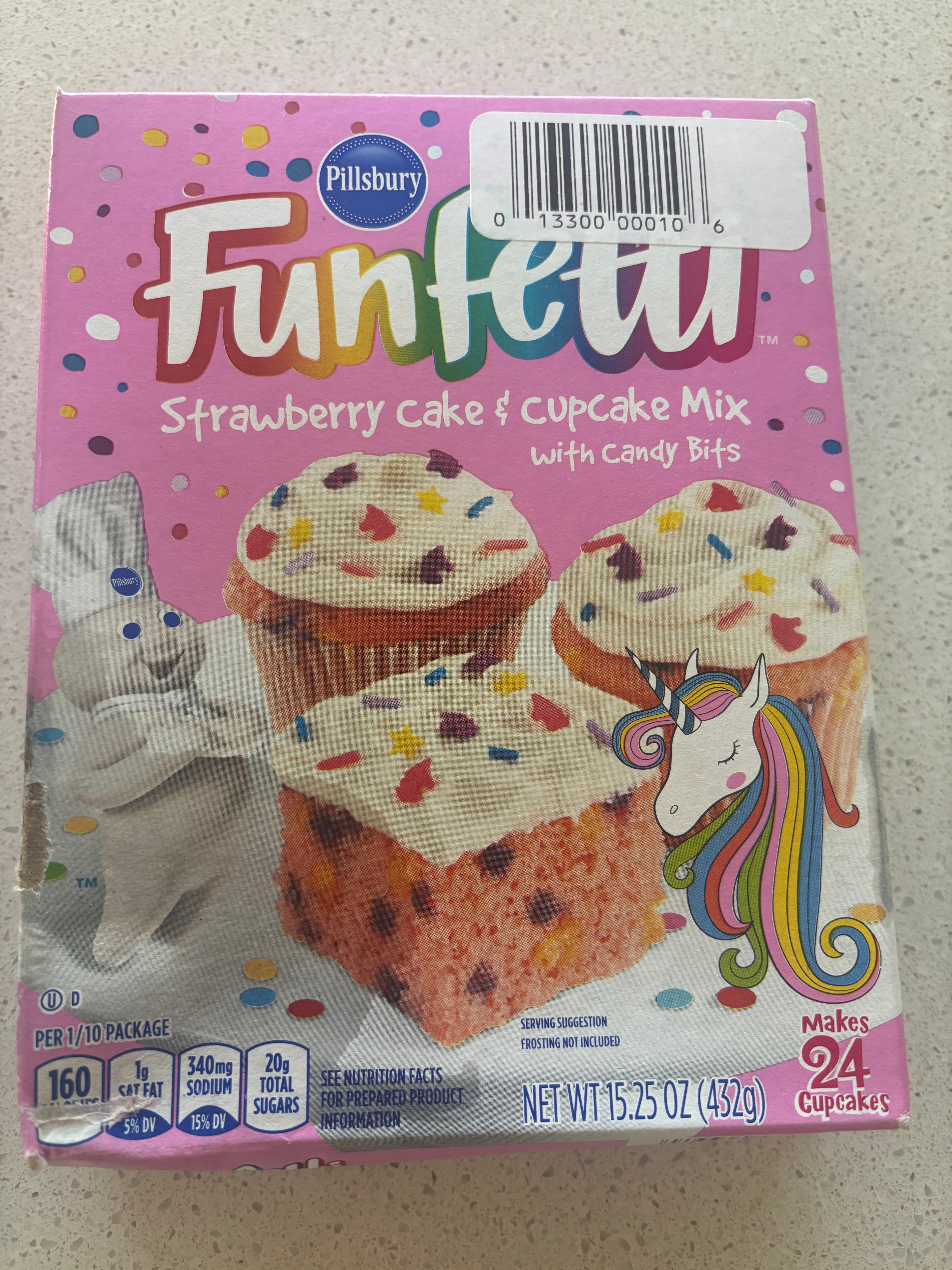 ** Damaged Packaging ** Funfetti Strawberry Cake &amp; Cupcake Mix