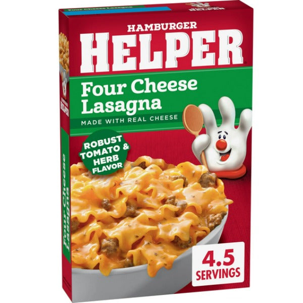 Hamburger Helper Pasta Four Cheese Lasagna, 5.5 Ounces Box