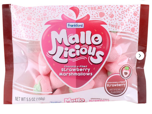 Frankford Mallolicious Strawberry Marshmallow with Chocolaty Fill 5.5oz Bag