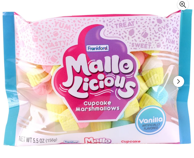 Frankford Mallolicious Vanilla Flavored Cupcake Marshmallows 5.5oz Bag