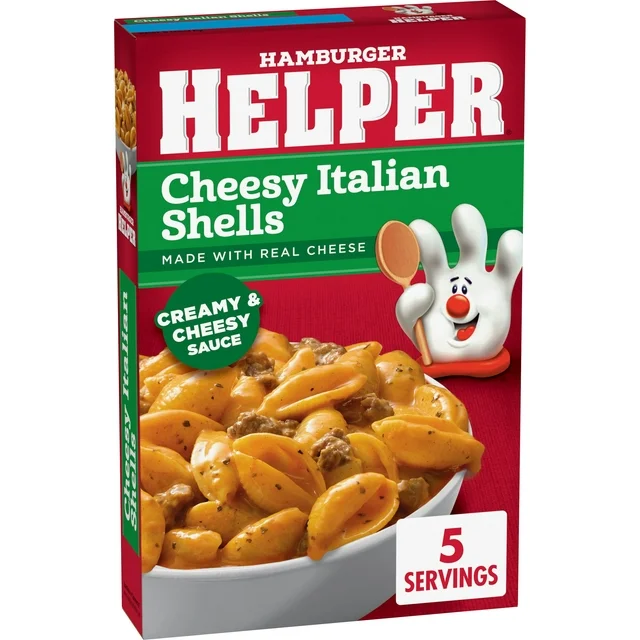 Hamburger Helper Pasta Cheesy Italian Shells, 6.1 Ounces Box