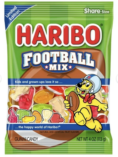 HARIBO Football Mix Gummy Candy 4 oz