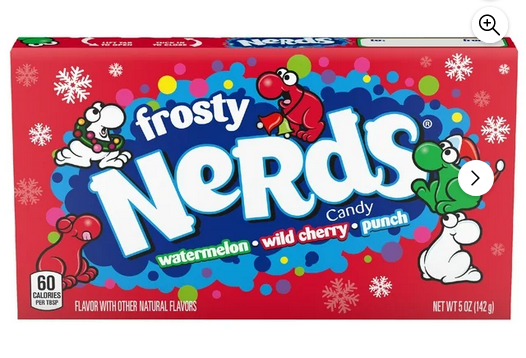Nerds Frosty Holiday Nerds Theater Box, Red and Green Candies, 5 oz
