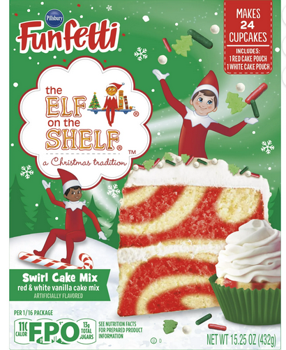 Pillsbury Funfetti The Elf on the Shelf Swirl Cake Mix, 15.25 Oz Box