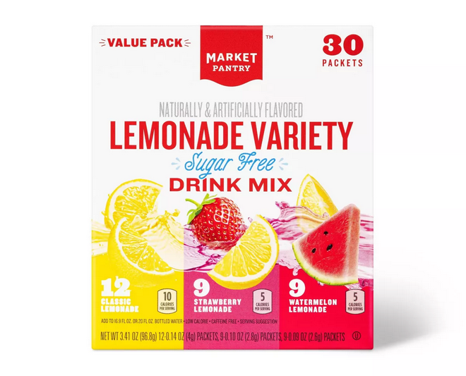 Lemonade Variety Sugar-Free Drink Mix - 30ct - Market Pantry