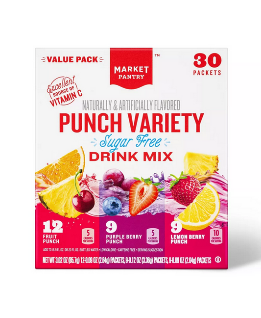Punch Variety Sugar-Free Drink Mix - 30ct - Market Pantry
