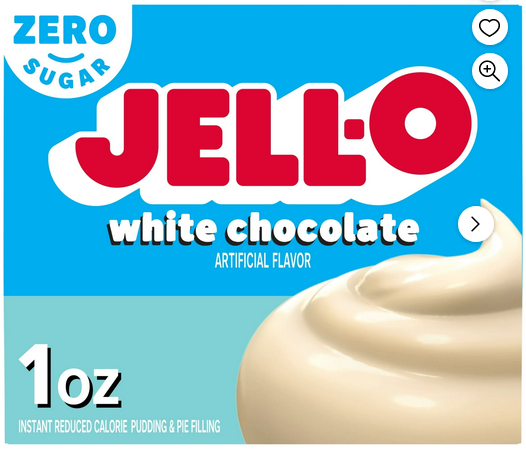 Jell-O White Chocolate Zero Sugar Instant Pudding & Pie Filling Mix