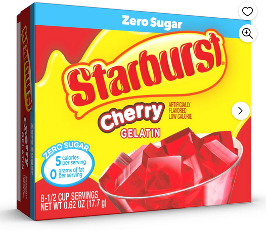 Starburst Sugar-Free Cherry Gelatin Mix, 8 Servings