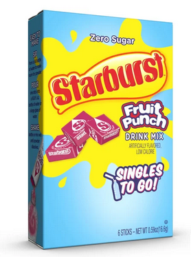 Starburst Singles To Go Fruit Punch Drink Mix, Low Calorie
