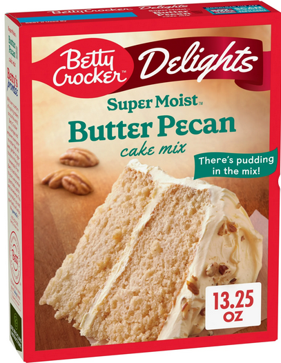 Betty Crocker Delights Super Moist Butter Pecan Cake Mix, 13.25 oz.