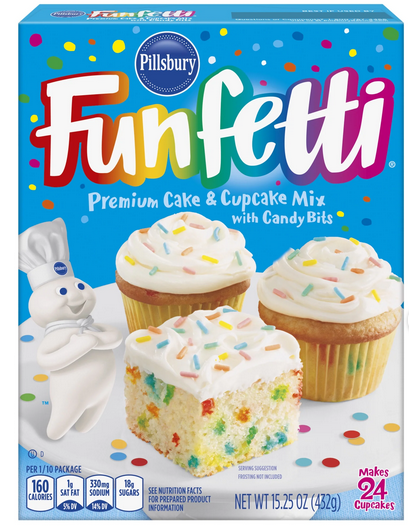Pillsbury Funfetti Cake Mix with Candy Bits, 15.25 oz Box