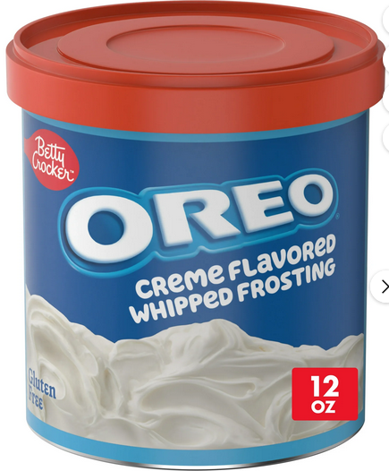 Betty Crocker OREO Creme Flavored Whipped Frosting, Gluten Free Frosting, 12 oz