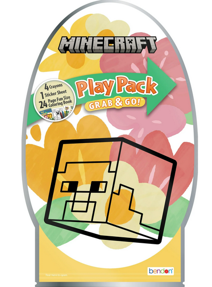 Minecraft Easter Shaped Play Pack with 24 Page Mini Coloring Book