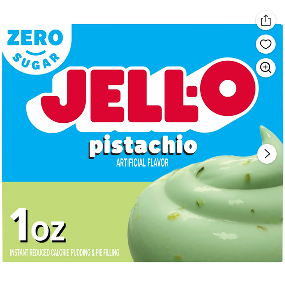 Jell-O Pistachio Artificially Flavored Zero Sugar Instant Reduced Calorie Pudding & Pie Filling Mix 1oz