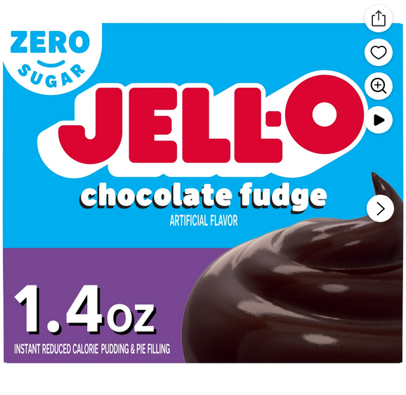 Jell-O Chocolate Fudge Artificially Flavored Zero Sugar Instant Reduced Calorie Pudding &amp; Pie Filling Mix 1.4oz