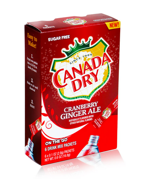 Canada Dry Cranberry Ginger Ale Powder Drink Mix 6ct
