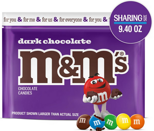M&M's Dark Chocolate Sharing Size Chocolate Candies Pouch - 9.4oz