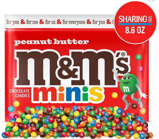 M&M'S Peanut Butter Minis Chocolate Candy Bag Share Size - 8.6oz