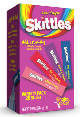 Skittles Singles To Go! Wild Berry Variety Pack, Low Calorie Drink Mix