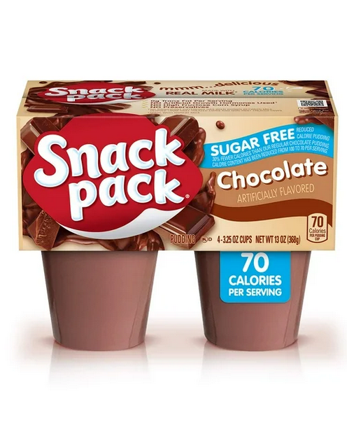 Snack Pack Sugar-Free Chocolate Pudding Cups, 4 Count